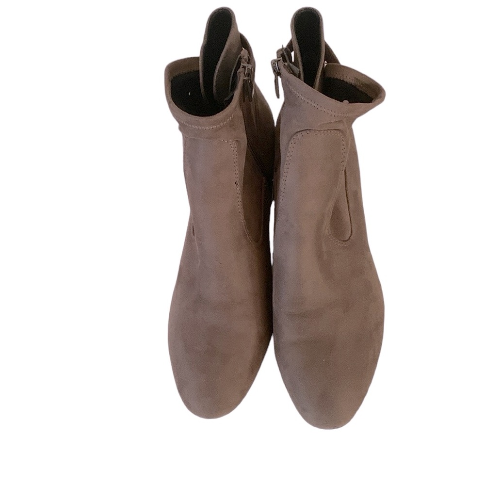 Franco Sarto EUC Nixon Faux Suede/Fabric Ankle boots , zipper , 11M - Picture 3 of 8